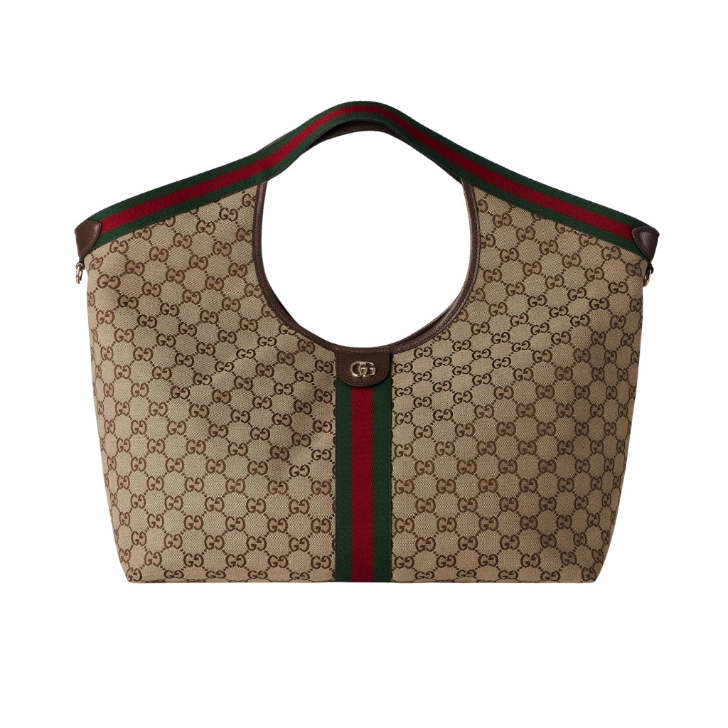 Giglio Large GG Monogram Canvas Tote Bag Beige And Dark Brown 60Cm 853971 FAFFP 2547 Giglio Bag
