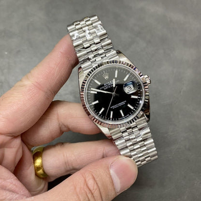 [Super Clone] Regency Classic Date 36 mm Five-Link Fluted Bezel Bright black Dial 126234 9655