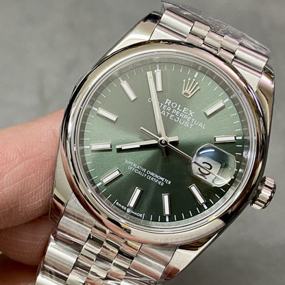[Super Clone] Regency Classic Date 36 mm Five-Link Domed Bezel Mint green Dial 126200 5835