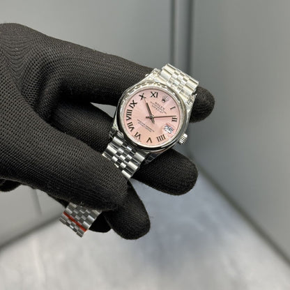 [Super Clone] Regency Classic Date 31 mm Five-Link Domed Bezel Pink Dial 278240 7284