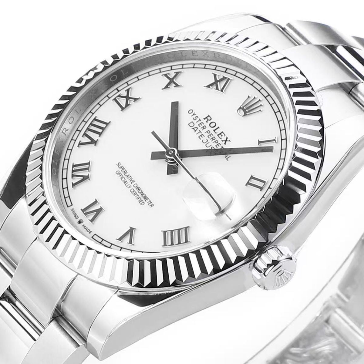 [Super Clone] Regency Classic Date 36 mm Timeless Fluted Bezel White Dial 126234 4185