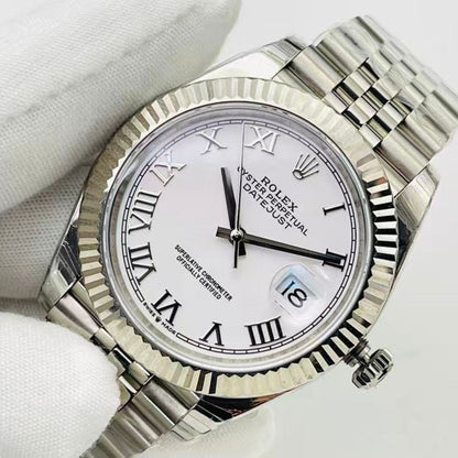Regency Classic Date 36 mm Five-Link Fluted Bezel White Dial 126234 3757