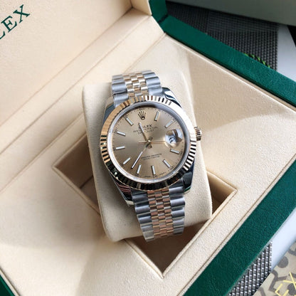 Regency Classic Date 41 mm Five-Link Fluted Bezel Champagne colour Dial 126333 3726