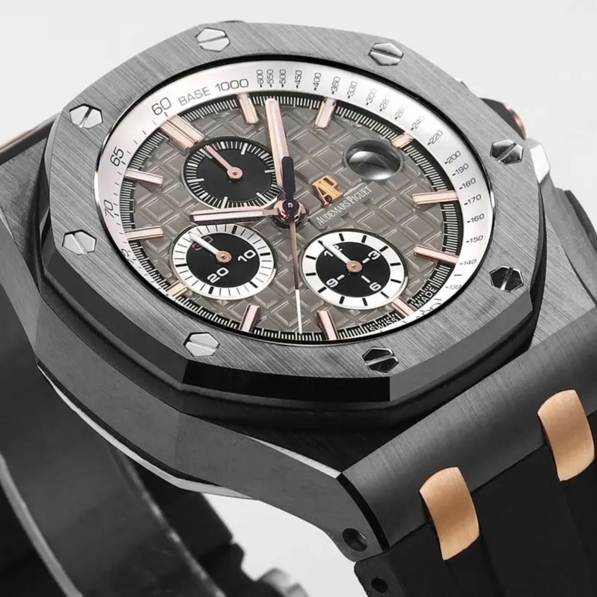 [Super Clone] Prestige Atelier Coastal Sport Chronograph 44mm Grey Dial Black Ceramic Rose Gold 2067