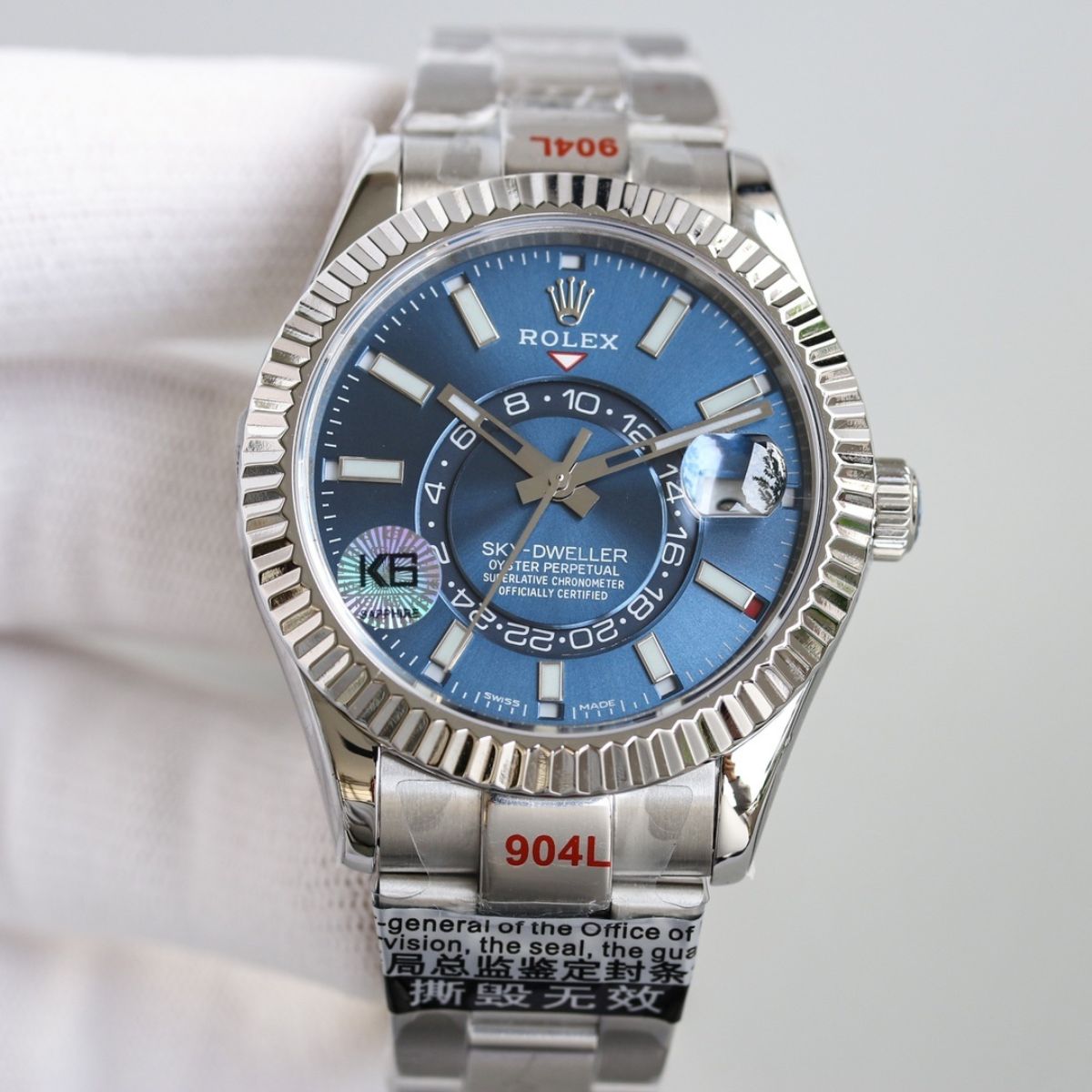 Regency Dual Time 42 mm Timeless Fluted Bezel Bright blue Dial 336934 8347