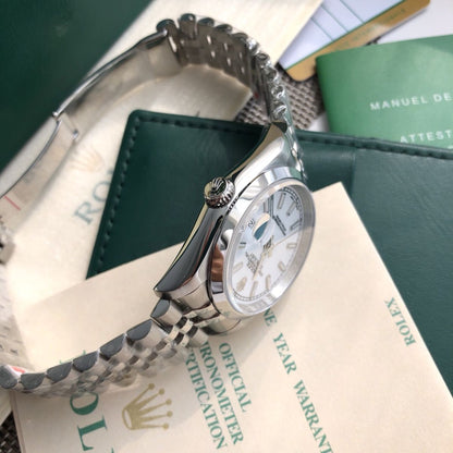[Super Clone] Regency Classic Date 36 mm Five-Link Domed Bezel White Dial 7278
