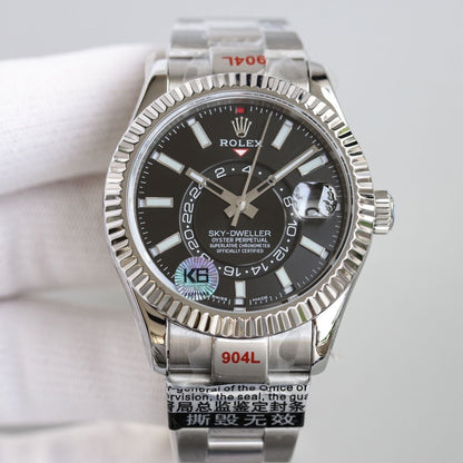 [Super Clone] Regency Dual Time 42 mm Timeless Fluted Bezel Bright black Dial 336934 8320