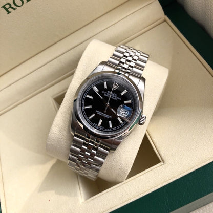 Regency Classic Date 36 mm Five-Link Domed Bezel Bright black Dial 8869