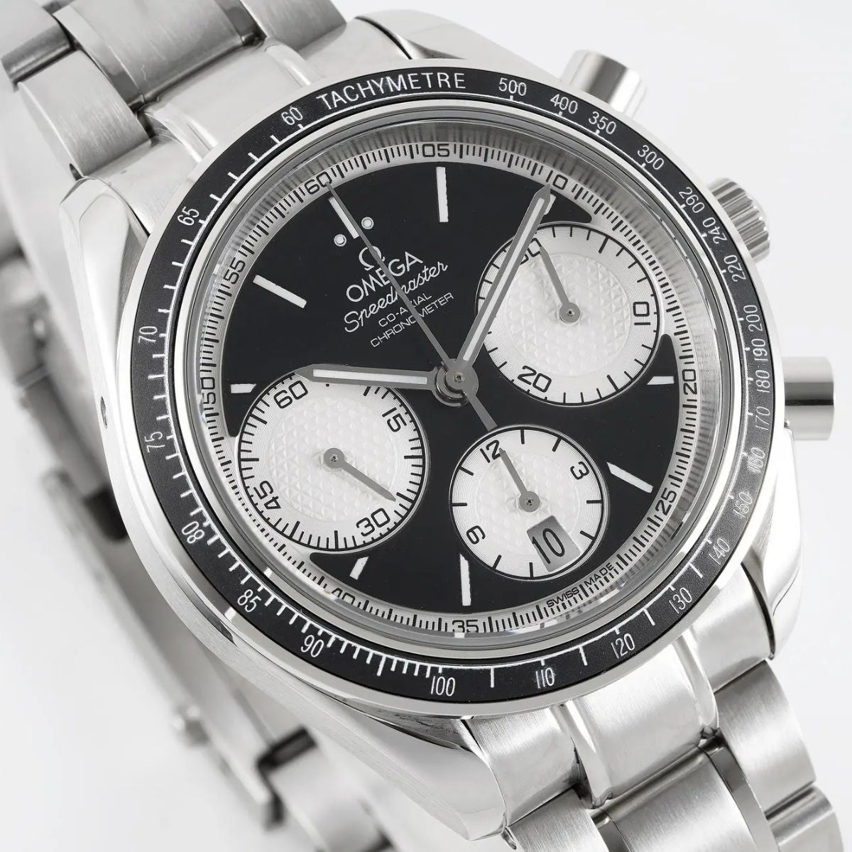 Celestial Racing Chronograph 40mm Steel On Steel Black Silver Dial 8424