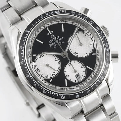 Celestial Racing Chronograph 40mm Steel On Steel Black Silver Dial 8424