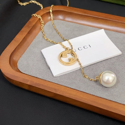 Blondie Pearl Drop Necklace Gold 60 Cm 774689 I4620 8078 Blondie Bag