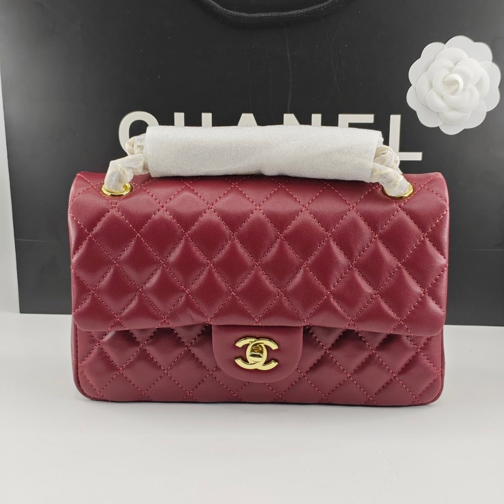 Classic 11.12 Medium Smooth Leather Flap Bag Burgundy 25cm A01112 Y04059 NZV44 Classic Bag