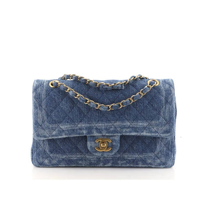 Classic Medium Denim Flap Bag Blue 25cm Classic Bag