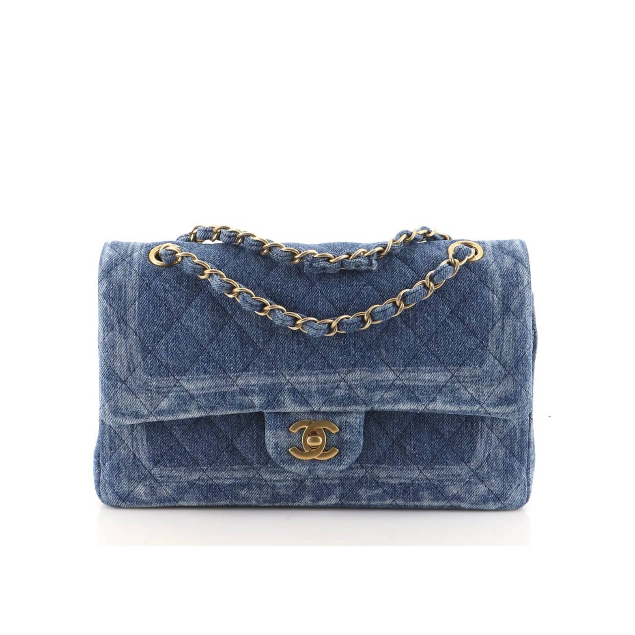 Classic Medium Denim Flap Bag Blue 25cm 22 New Collection Bag Flap Bag