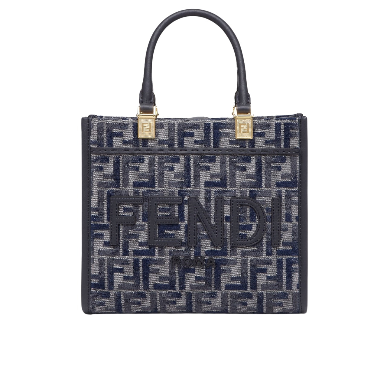 Sunshine Small FF Chenille Shopper Tote Bag Dark Blue 26Cm 8BH394ASU0F1PQK 22 New Collection Bag Sunshine Bag