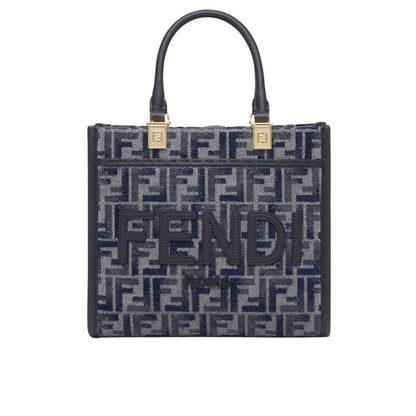 Sunshine Small FF Chenille Shopper Tote Bag Dark Blue 26Cm 8BH394ASU0F1PQK 22 New Collection Bag Sunshine Bag
