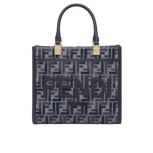 Sunshine Small FF Chenille Shopper Tote Bag Dark Blue 26Cm 8BH394ASU0F1PQK 22 New Collection Bag Sunshine Bag