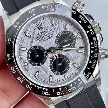 [Super Clone] Regency Racing Chronograph 40 mm Rubber Ceramic Bezel Meteorite and black Dial 126519LN 2180