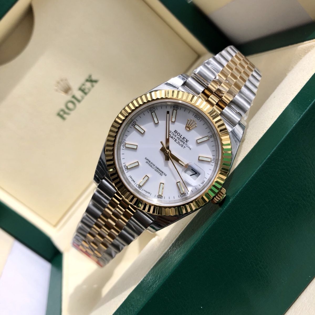 [Super Clone] Regency Classic Date 41 mm Five-Link Fluted Bezel White Dial 126333 2773