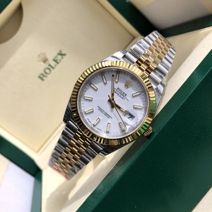 [Super Clone] Regency Classic Date 41 mm Five-Link Fluted Bezel White Dial 126333 2773
