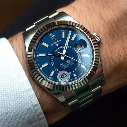 [Super Clone] Regency Dual Time 42 mm Timeless Fluted Bezel Bright blue Dial 336934 9957