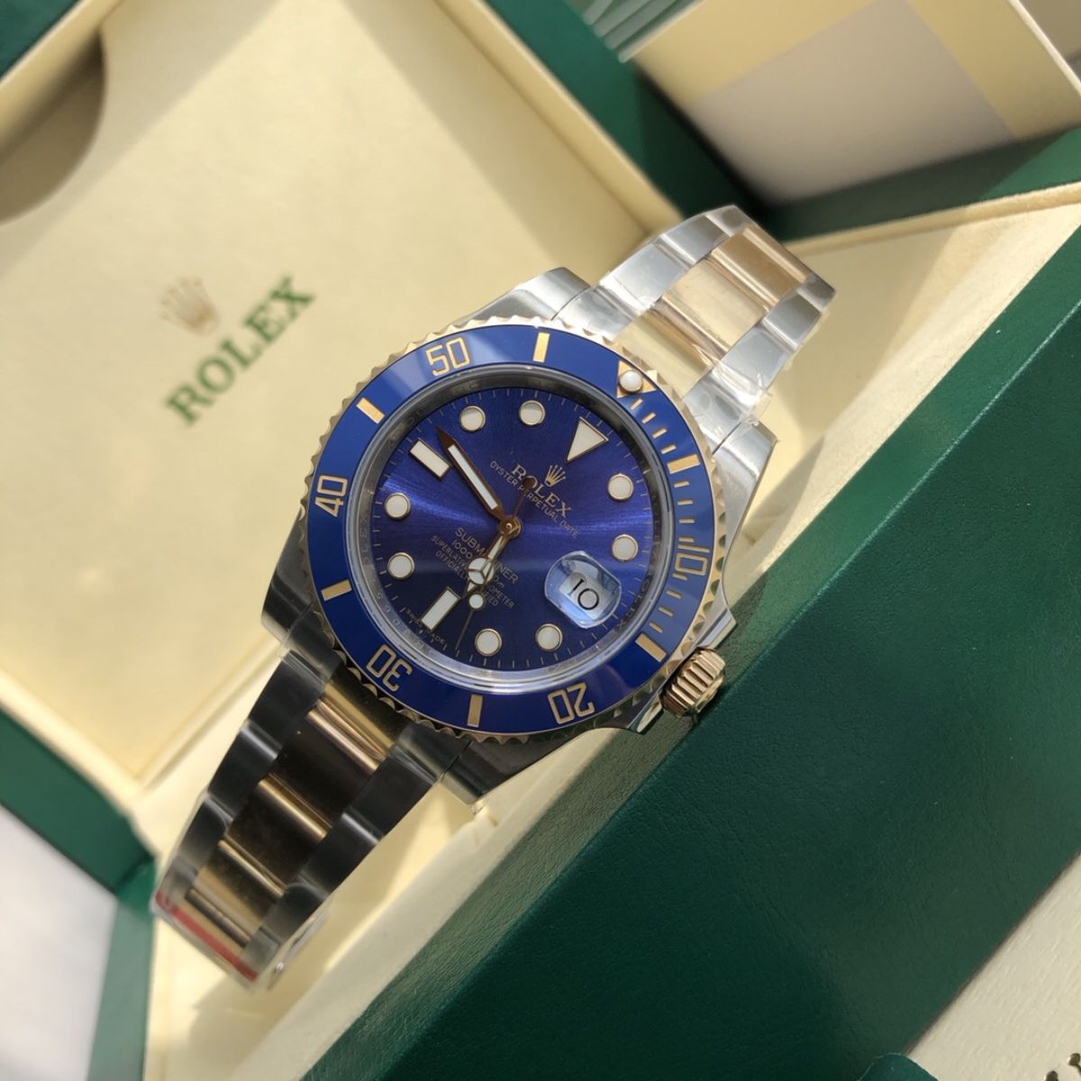 [Super Clone] Regency Diver Date 41 mm Timeless Blue ceramic Bezel Bright blue Dial 126613LB 8587