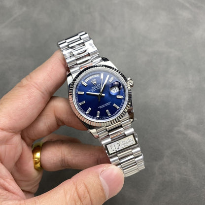 Regency Weekday 36 mm Weekday Fluted Bezel Bright blue Dial 128239 9755