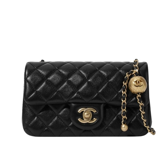Pearl Crush Mini Smooth Leather Flap Bags Black 20cm AS1787 B18602 94305 22 New Collection Bag Flap Bag