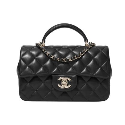 Classic Mini Smooth Leather Handle Bags Black 20cm Classic Bag