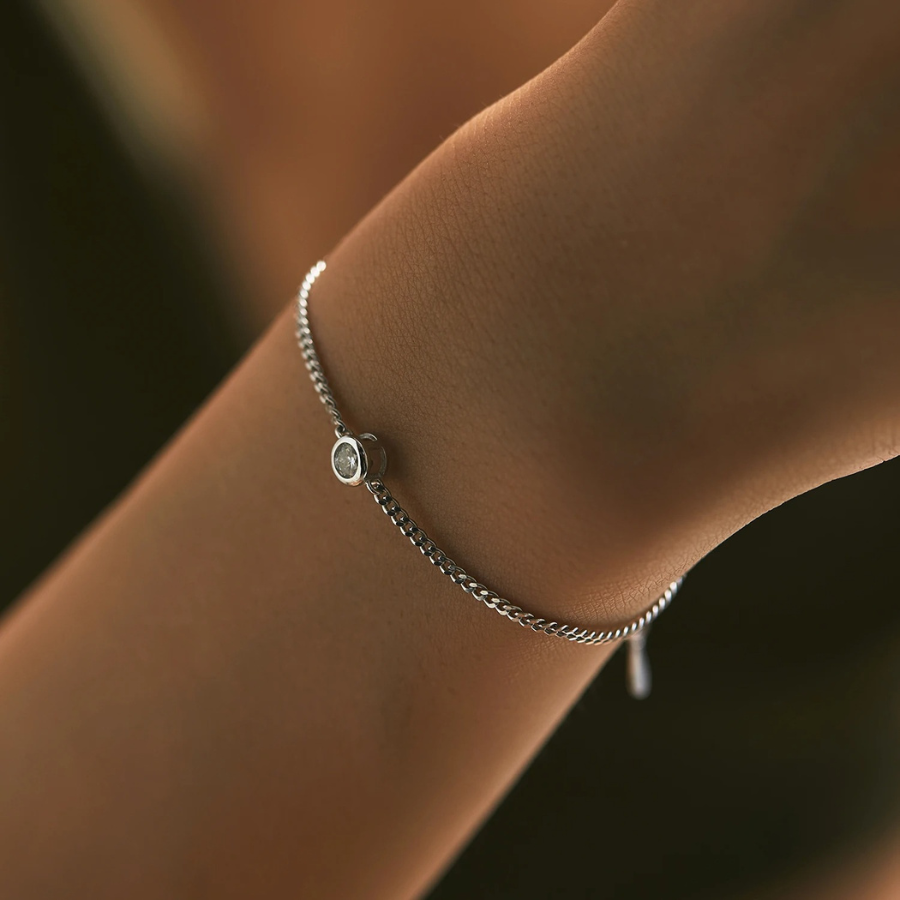Minimal Bezel Moissanite Bracelet – 0.25CT 925 Sterling Silver