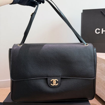 Maxi Flap Bag Gold Tone Metal Black 38 cm AS6233 B24008 U8390 22 New Collection Bag Flap Bag