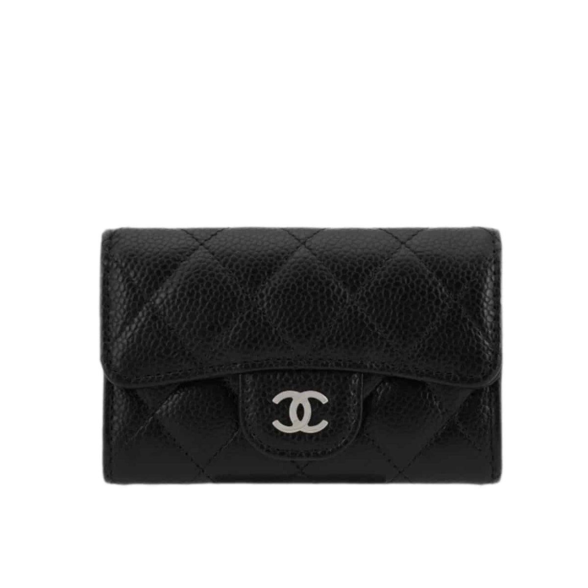 Classic Card Holder Grained Leather Black 11cm AP0214 Y01588 C3906 Classic Bag