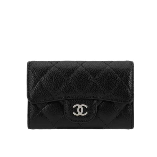 Classic Card Holder Grained Leather Black 11cm AP0214 Y01588 C3906 Classic Bag