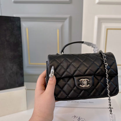 Classic Mini Smooth Leather Handle Bags Black 20cm Classic Bag