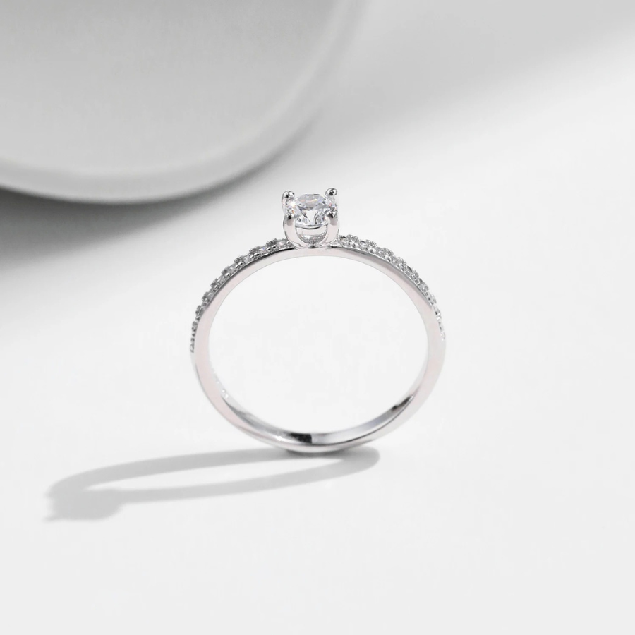 D Color Square Moissanite Ring – 925 Sterling Silver