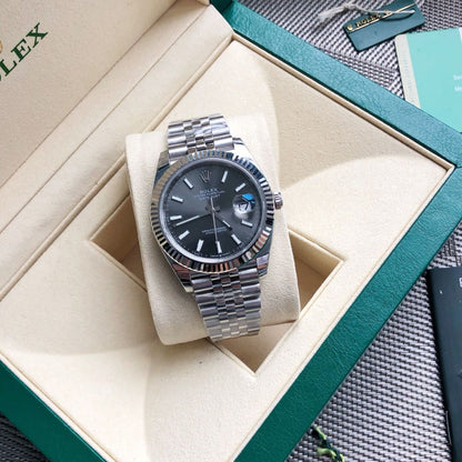 [Super Clone] Regency Classic Date 41 mm Five-Link Fluted Bezel Slate Dial 126334 6528