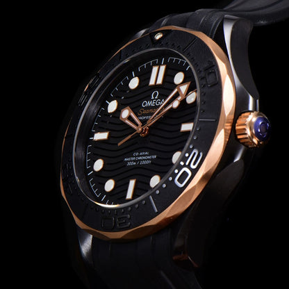 Celestial Seafarer Diver 300M 44mm Black Ceramic On Rubber Strap Black Dial 8166