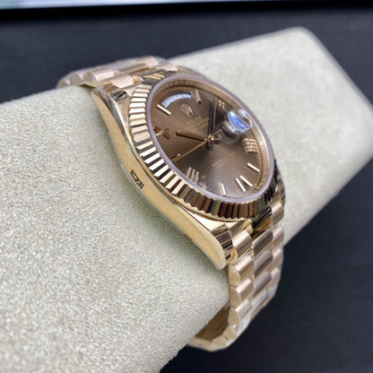 [Super Clone] Regency Weekday 40 mm Weekday Fluted Bezel Chocolate Dial 228235 6061