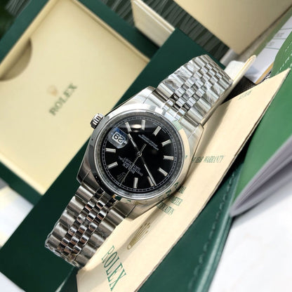 Regency Classic Date 36 mm Five-Link Domed Bezel Bright black Dial 8869