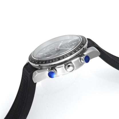 Celestial Racing Chronograph 40mm Steel On Rubber Strap Black Dial 7873