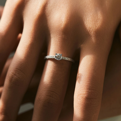 D Color Square Moissanite Ring – 925 Sterling Silver