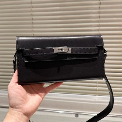 Mirror Quality – Kelly Classique To Go Wallet Silver Hardware Black 19Cm H082648CK89 Kelly Bag