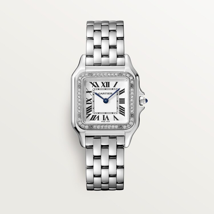 Unworn wrist watch Panthère de wrist watch, Stainless Steel, Diamonds, 29mm x 37mm, Ref# W4PN0018, box and papers watch