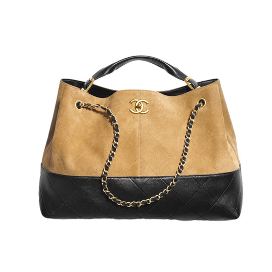 25A Large Suede Tote Bags Beige Black 36cm AS5657 B20827 U1536 22 New Collection Bag Shopping Bag