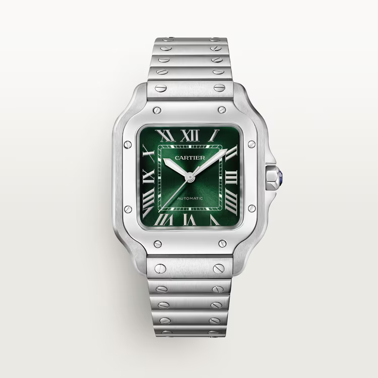 Unworn wrist watch Santos de wrist watch, Stainless Steel, 41.9mm x 35.1mm, Ref# WSSA0061, box and papers watch