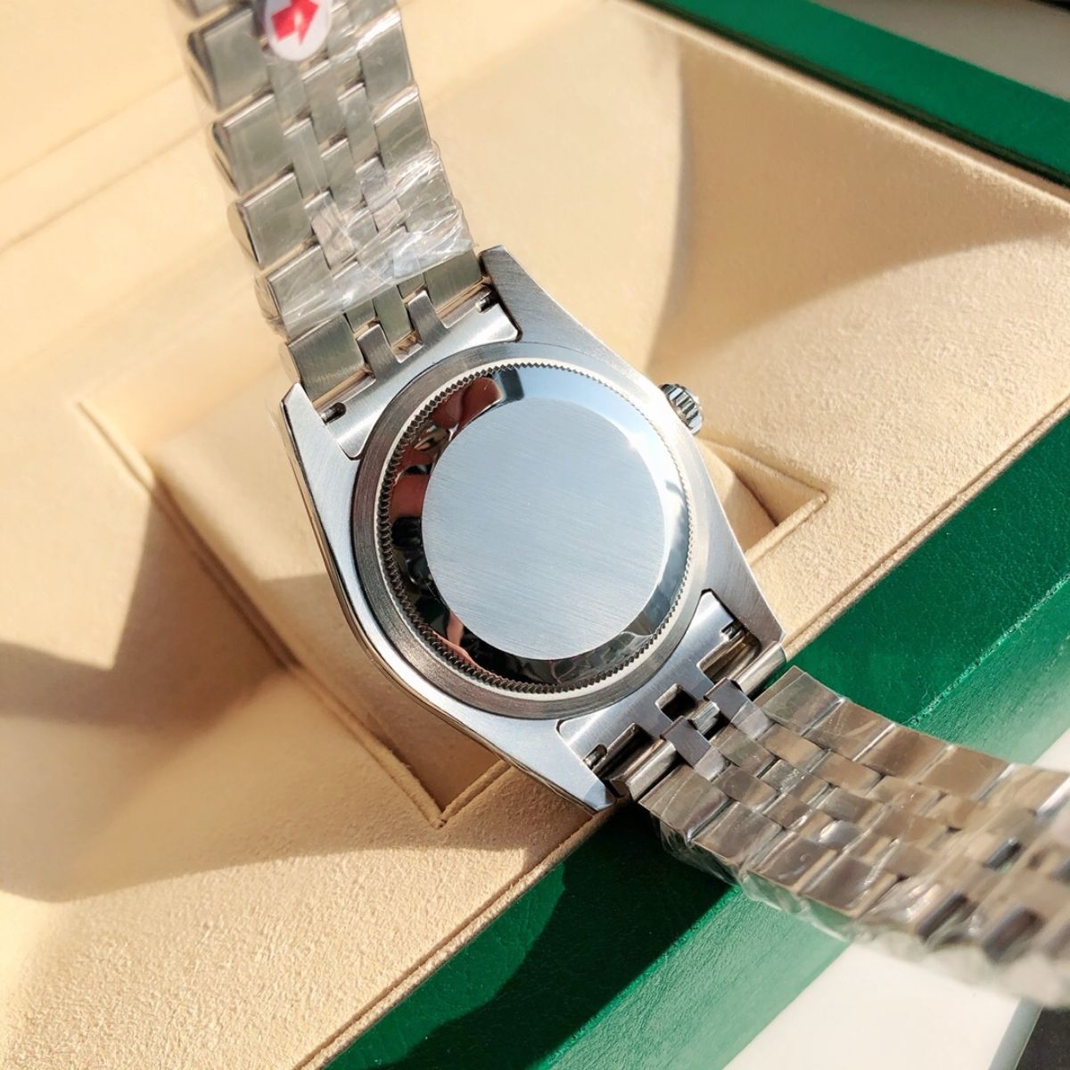 [Super Clone] Regency Classic Date 36 mm Five-Link Brilliant diamond set Bezel Bright black Dial 116244 5303