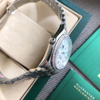 [Super Clone] Regency Classic Date 36 mm Five-Link Brilliant diamond set Bezel White Dial 2912
