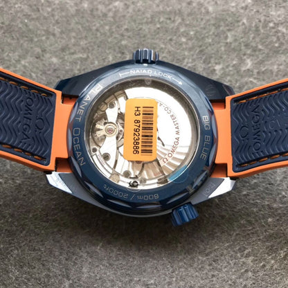 Celestial Ocean Diver 600M Traveller Deep Blue 46mm Blue Ceramic On Rubber Strap Blue Dial 3738