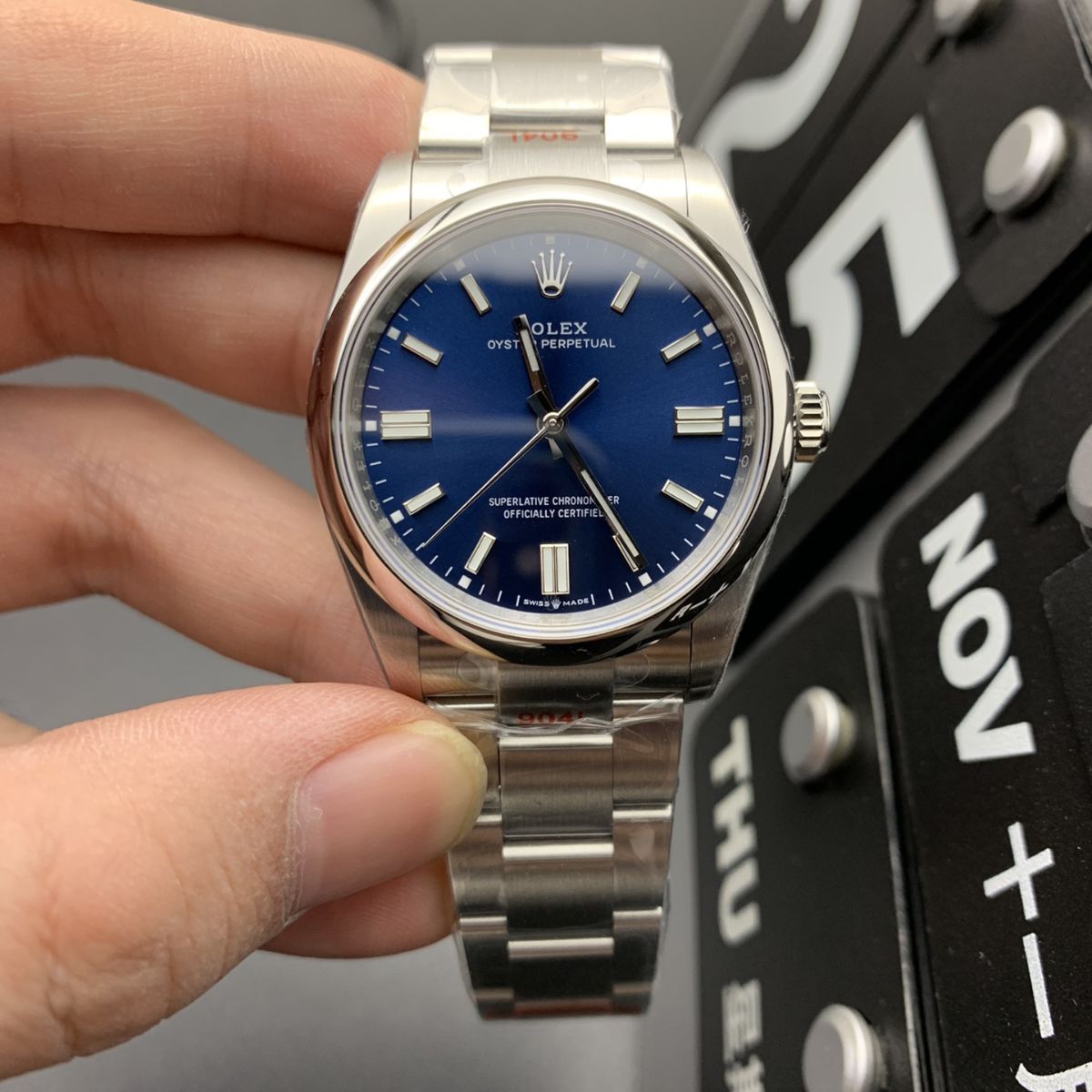 Regency Timeless Perpetual 36 mm Timeless Trapeze Bezel Blue Dial 7521