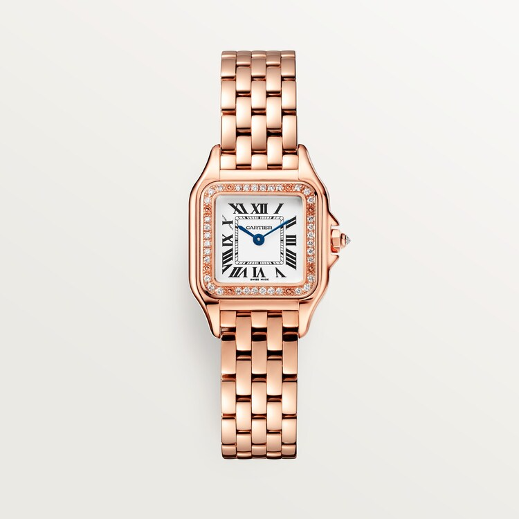 Unworn wrist watch Panthère de wrist watch Small, 18k Rose Gold, Diamonds, 22mm x 30mm, Ref# WJPN0049, box and papers watch